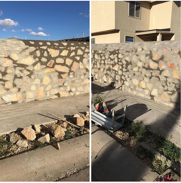 Rock wall repair in El Paso, TX